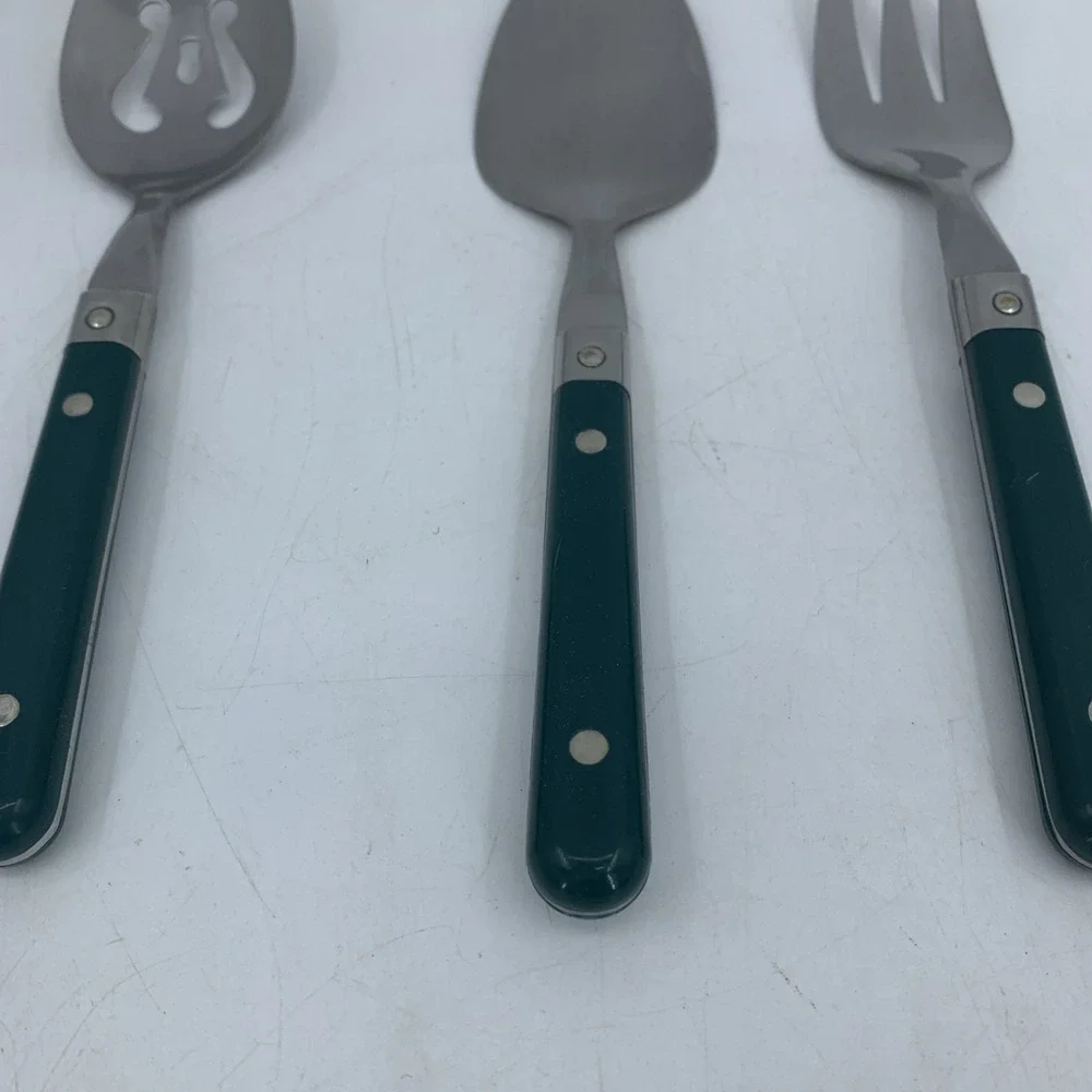 Vintage Ginkgo International Le Prix 3 PC Stainless‎ Steel Hostess Serving Set
